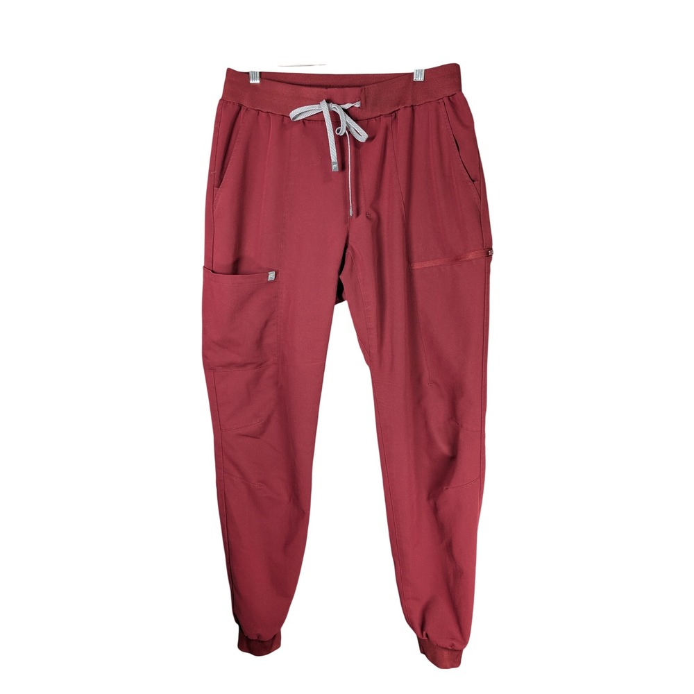 Fabletics Scrub Pants Womens L Tall Burgundy Red Feel Good Performance Jogger